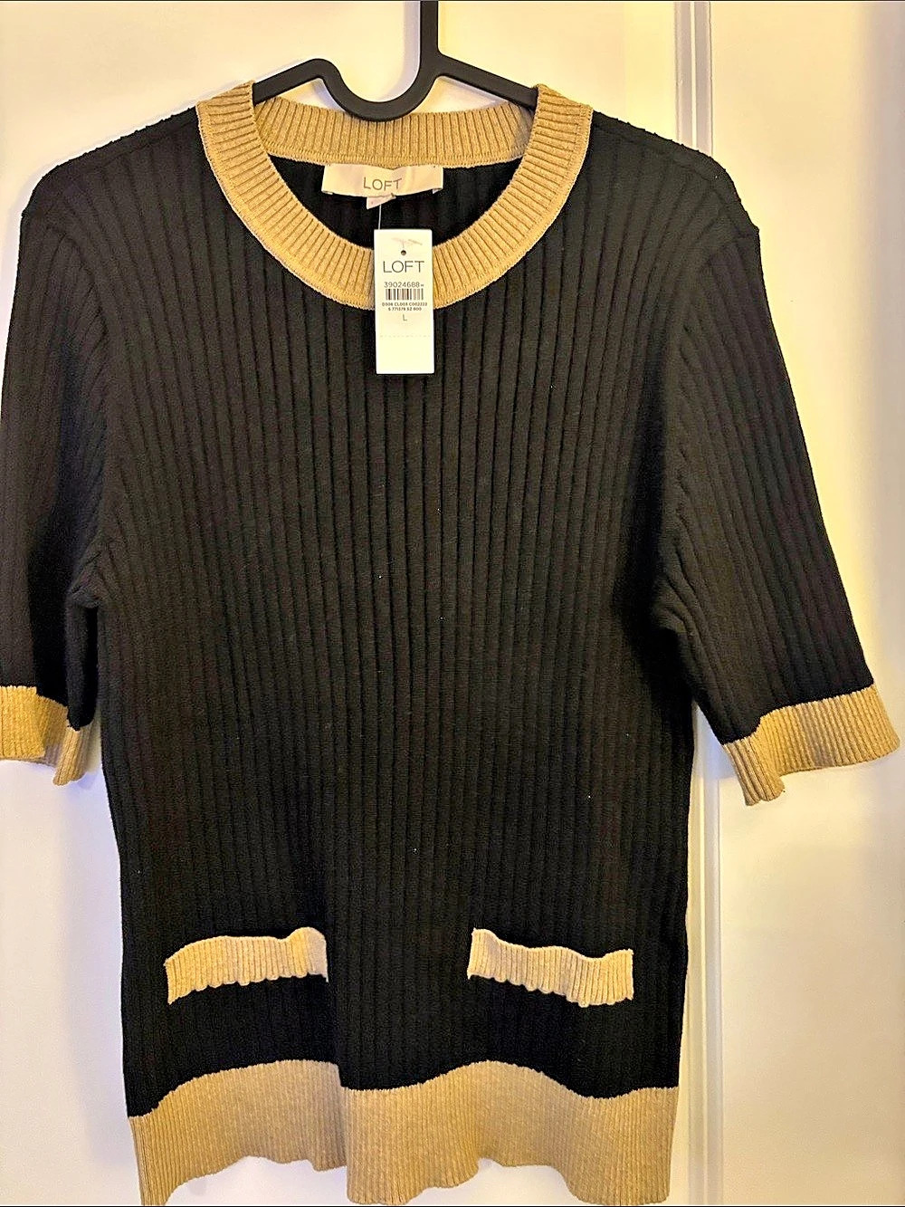 Loft Color Block Ribbed Sweater NWT